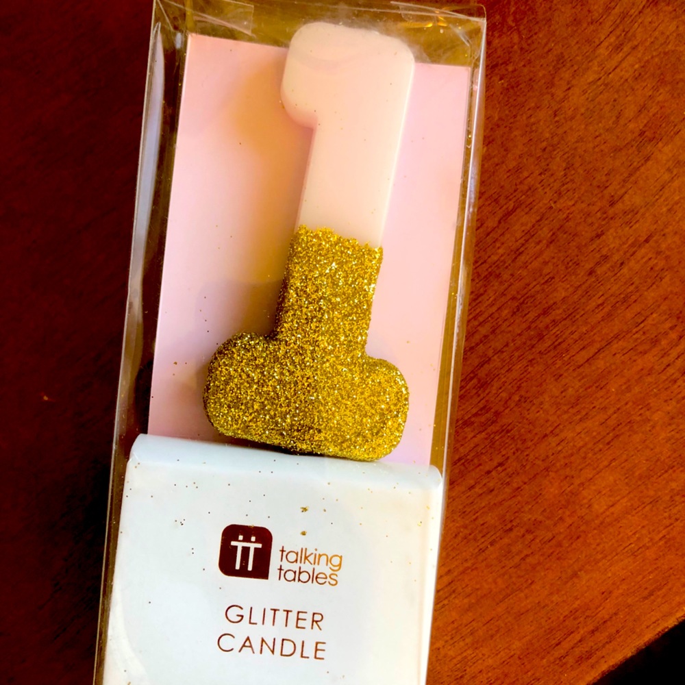 Birthday glitter candle